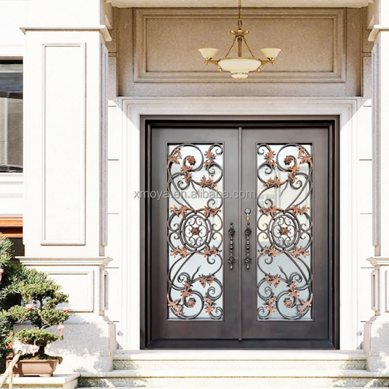 bi fold doors for houses interior decorative metal custom steel security door for home bifold door with Arctic Glass Window