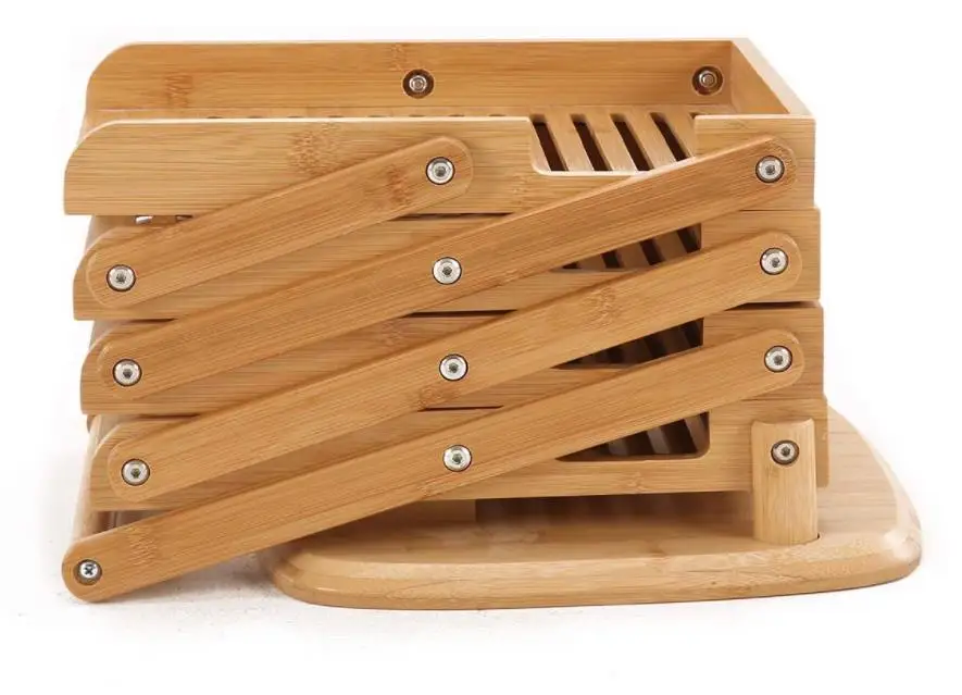 Bamboo Foldable Floor Magazine Brochure Rack