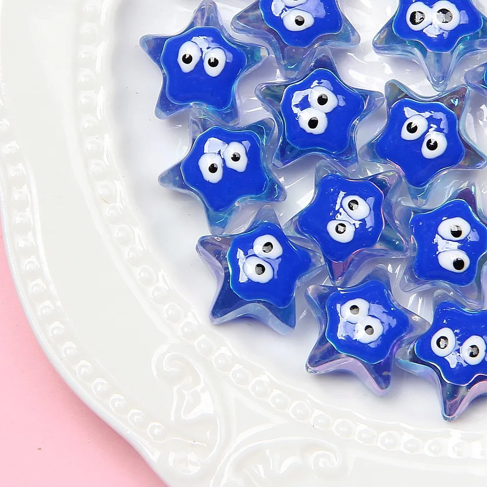New Pentagram Hand-Painted Beads DIY Bracelet Car Hanging Jewelry Accessories Acrylic Beads