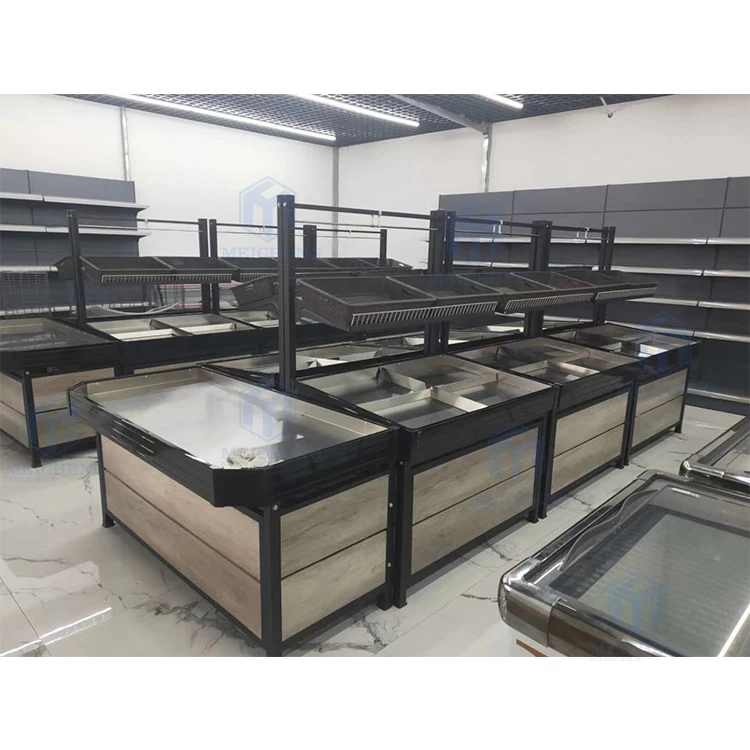 Meicheng Durable Steel Supermarket Fruit Vegetable Display Rack Stand for Grocery Store