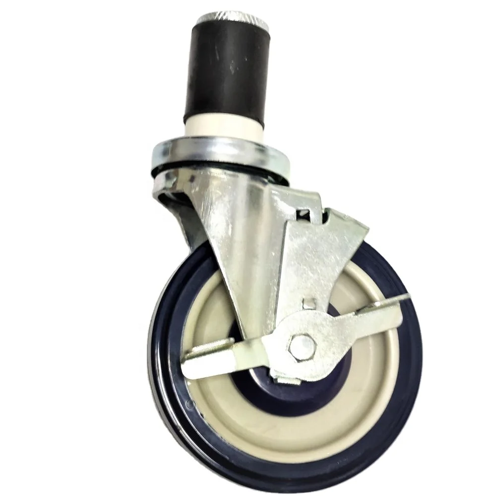 HM2207 Series 3/4/5/6 inches Swivel Locking Top Plate Wear Proof Caster Wheels for Chairs and Stool Store Trolley