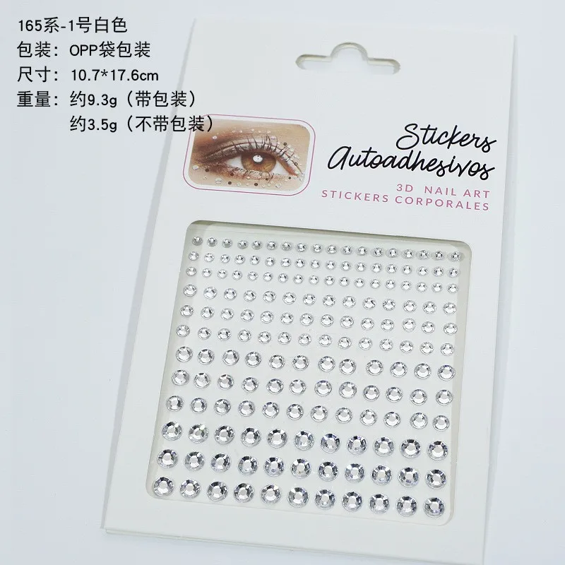 Wholesale Diamond Gem Body Face Sticker Tattoo Rhinestone Eye Sticker Adhesive Face Jewel Stickers for Makeup