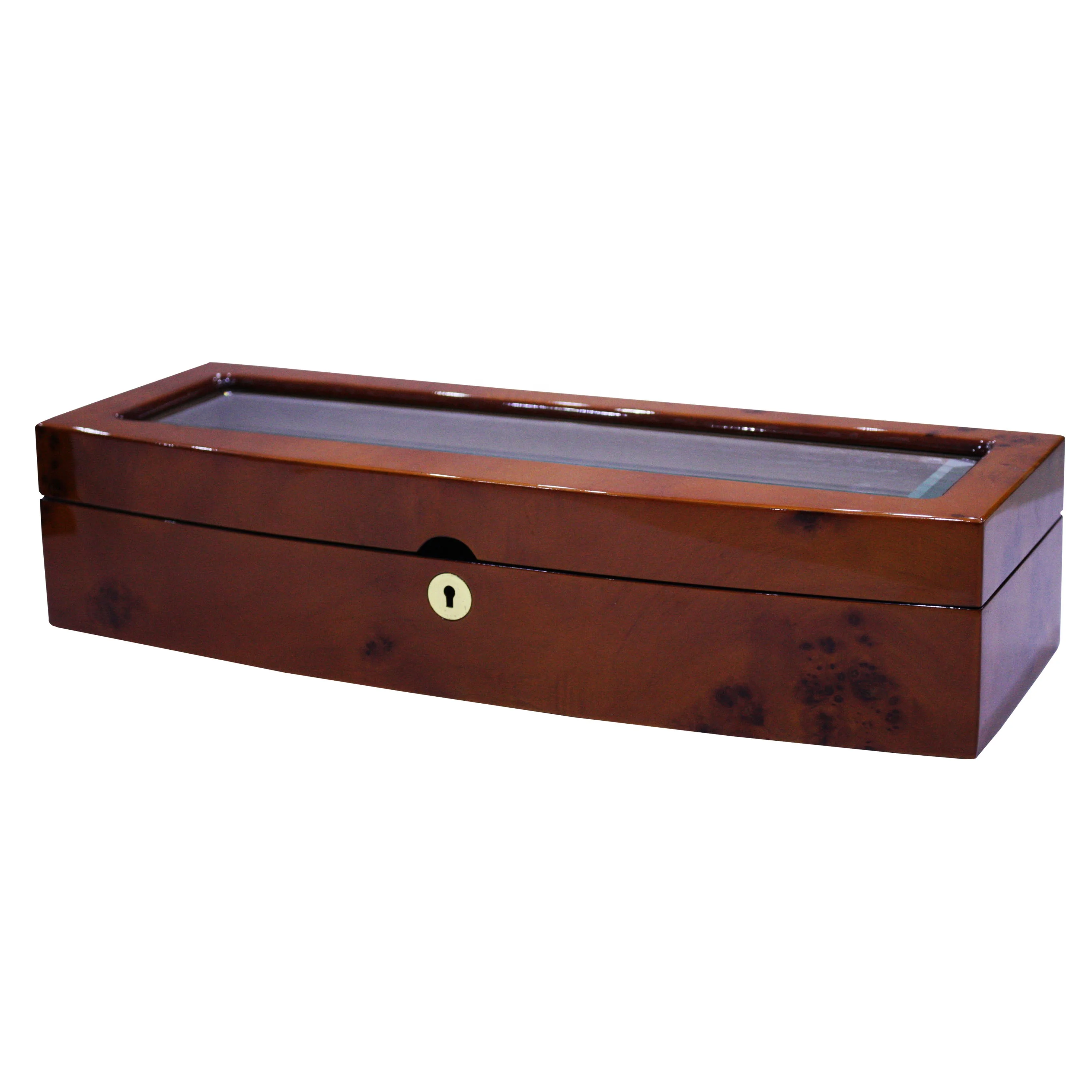 high gloss piano lacquer wooden gift box with window
