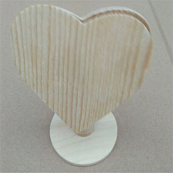 Heart-shaped Wood Table Number Stands Place Card Holder Wood Memo Menu Holder with Heart Shape Photo Clips Wedding Centrepiece