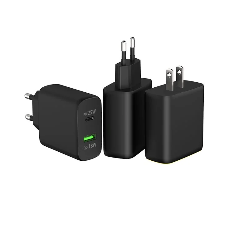 OEM 43W EU US KC CN Plug Smart Ic Intelligent Distribution Fully Compatibility Quick Charge Protocol Dual Ports A C USB Charger