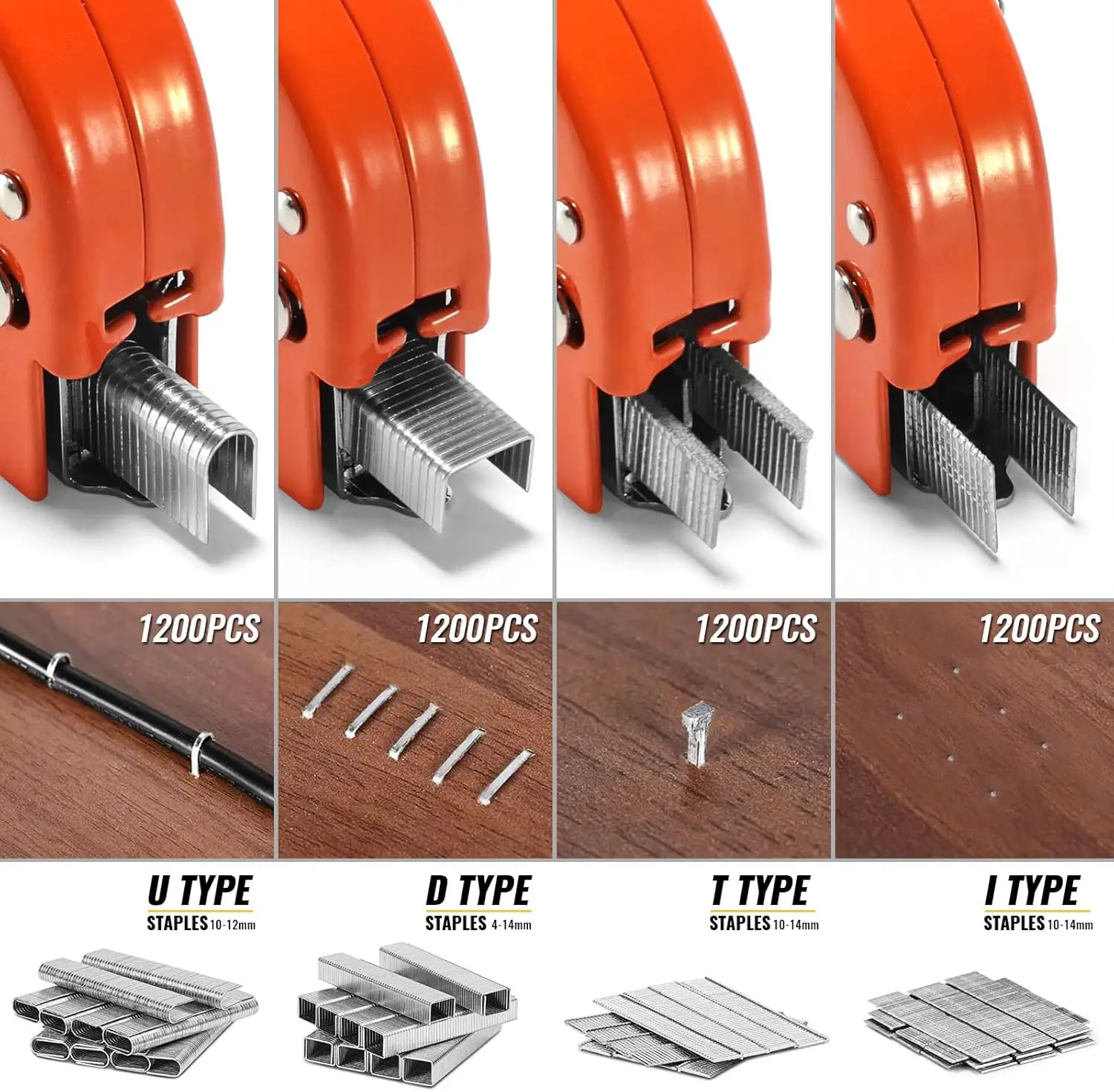 Peaktop 4 in 1 Upholstery Staple Gun with Remover Manual 4800 Staples Heavy Duty Staple Gun