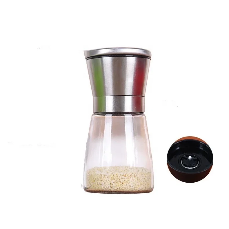 Hot Sell Manual himalayan salt mill Adjustable Ceramic Core spice grinder stainless steel salt and pepper grinder