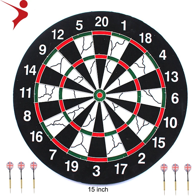 Высокое качество Флокирование поверхности 15 дюймов (6 шт. дартс) Dartboard Крытый шкаф под заказ коробка логотип упаковка цвет Тип