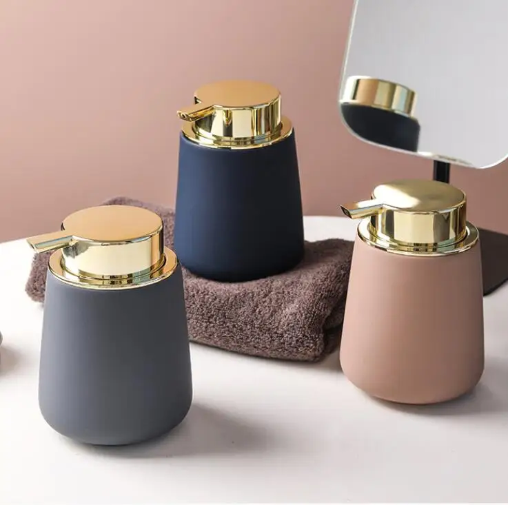 nordic simple bathroom set ceramic manual liquid hand soap dispenser