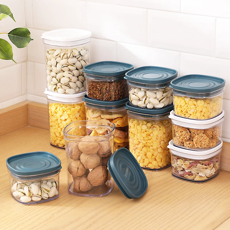 Clear BPA Free Air Tight Easy Open Lids Cereal Seal Pot Dry Food Storage Containers for Pantry Organization