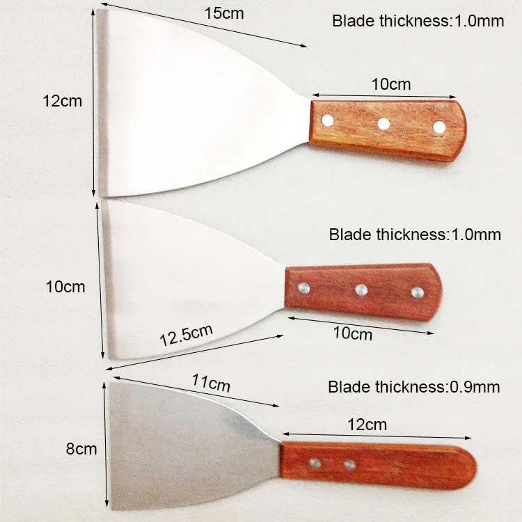 High Quality Kitchen Tools Stainless Steel Blade Teppanyaki Scraper