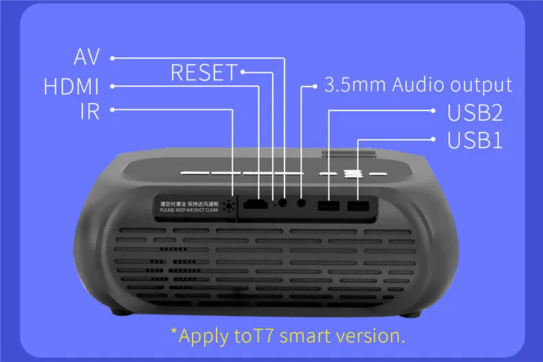  Домашний 1280*720P HD кинотеатр Smart WiFi светодиодный проектор 5000 люмен мини-проектор T7 умная версия с