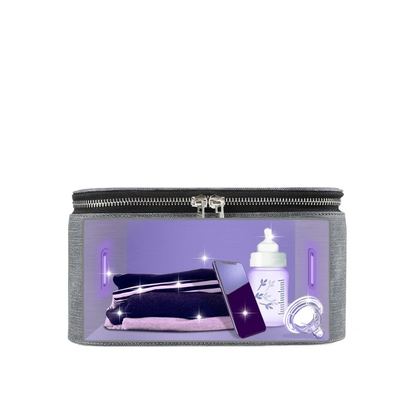 
Epidemic prevention LED Light Travel Sanitizer Cell Phone Underwear Cloth Uvc Sterilizer Box Tote Disinfection Mother bag 