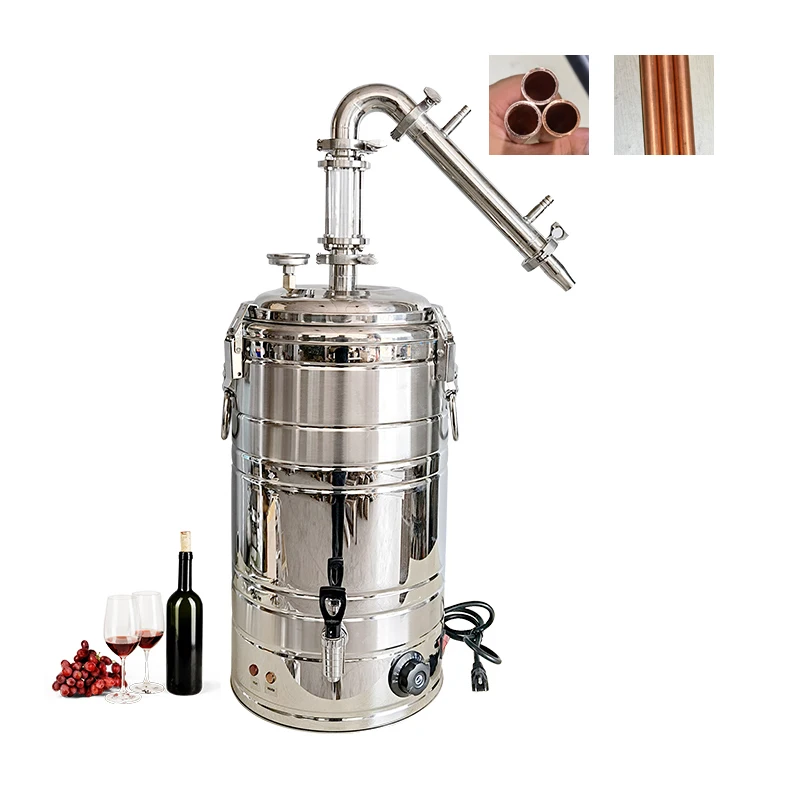 40L copper condensing butler with distilled alcohol crystal column private distilled brandy whisky rum distillation Pure dew