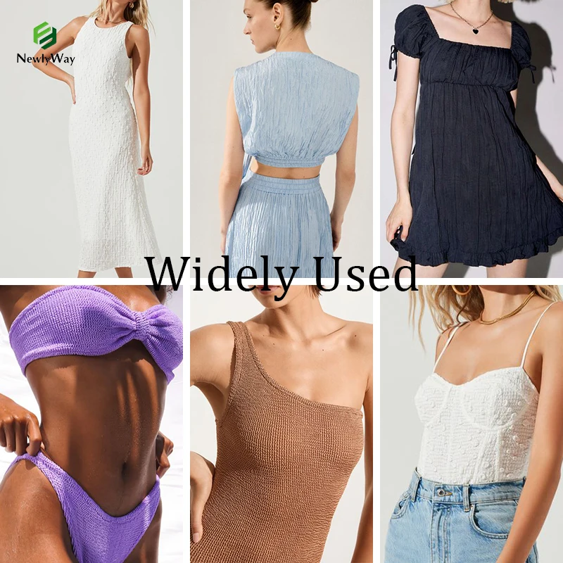 Fabric Supplier Polyester 4 way Stretch Knit Bubble Crepe Fabric For Clothing Women Dresses