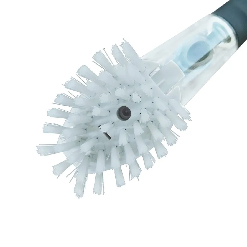 Smart  plastic handle  kitchen scrub washing pan pot cleaning soap dispenser dish brush