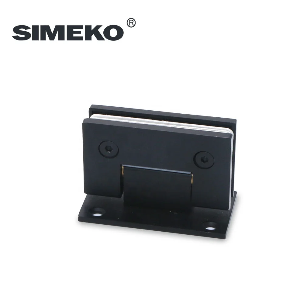 Glass Hardware 90 Degree Stainless Steel Black Satin Matt  Shower Glass Door Hinge For Shower Room