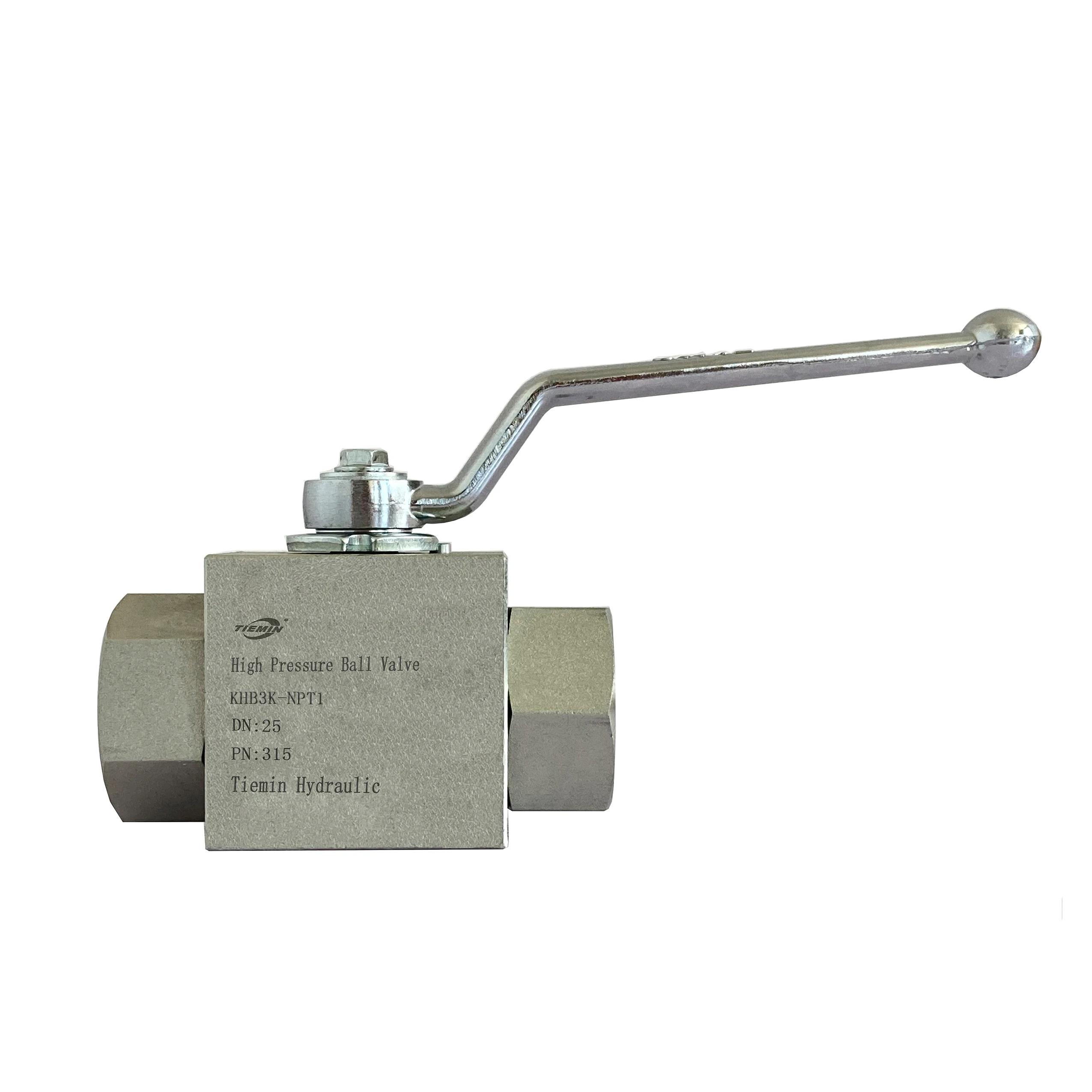 Tiemin Hydraulic Ball Valve KHB3K-NPT 1/8 DN:04 PN:315 Carbon Steel White Zinc Plated High Pressure