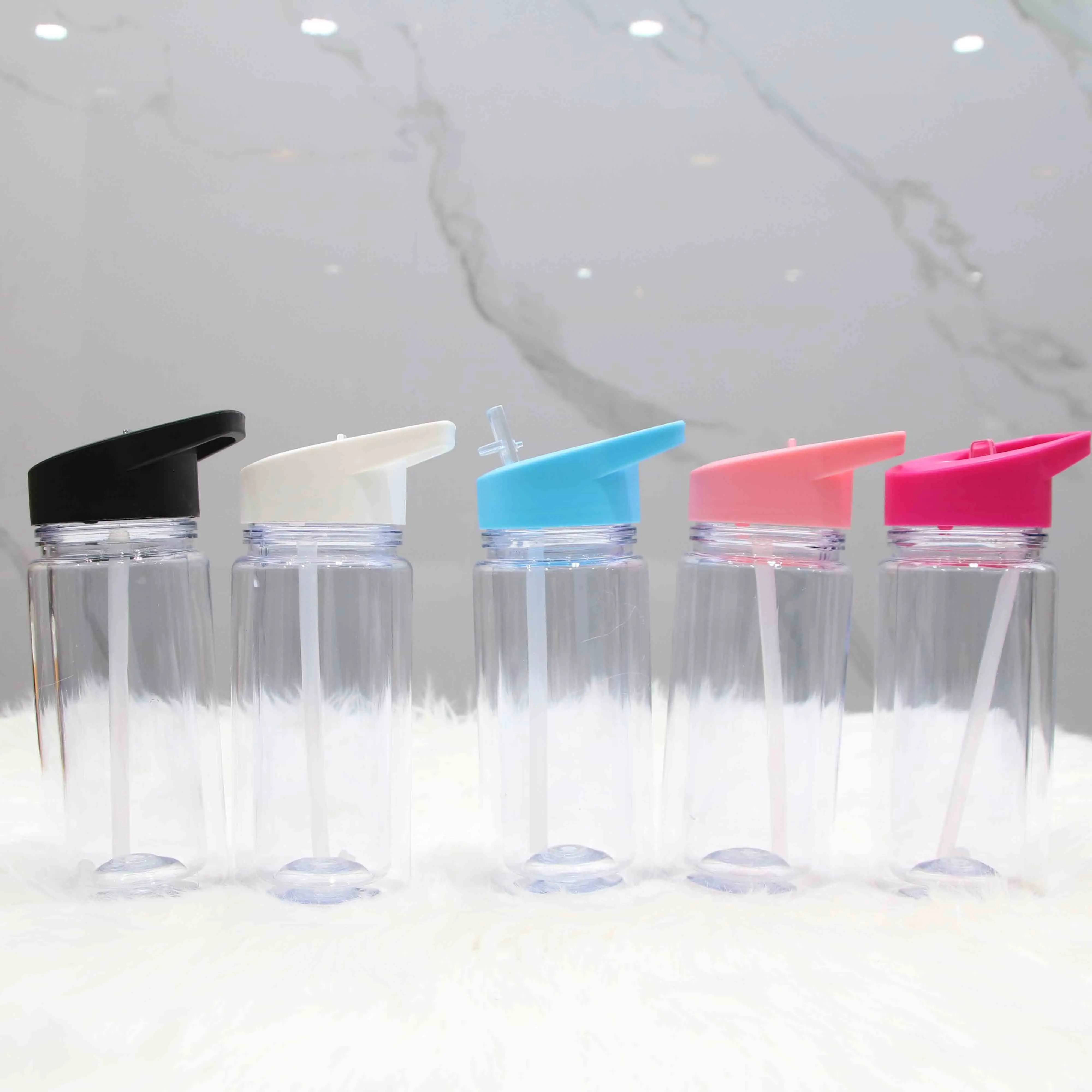 10oz portable double wall snow globe plastic tumblers with straws flip top acrylic snowglobe tumbler cup for glitter