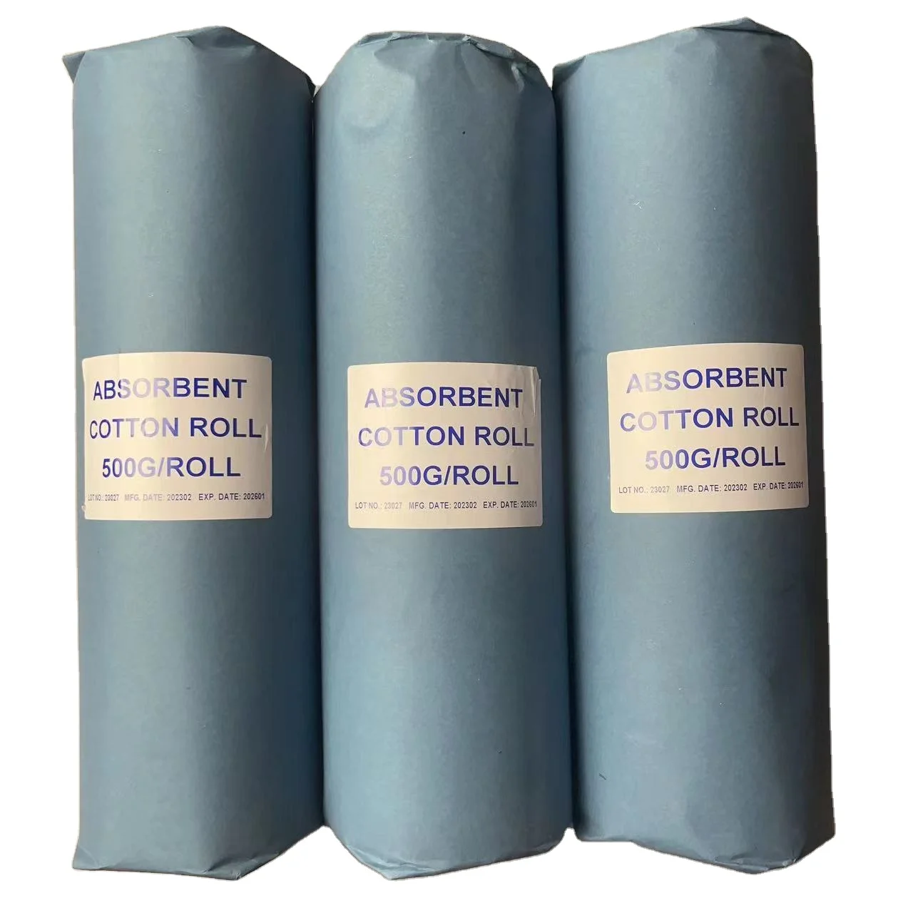 100% рулоны из чистого хлопка 500 г/рулон высококачественный абсорбирующий хлопковый рулон Ce Белый больничный ISO 13485 медицинский перевязочный материал EOS 5 лет