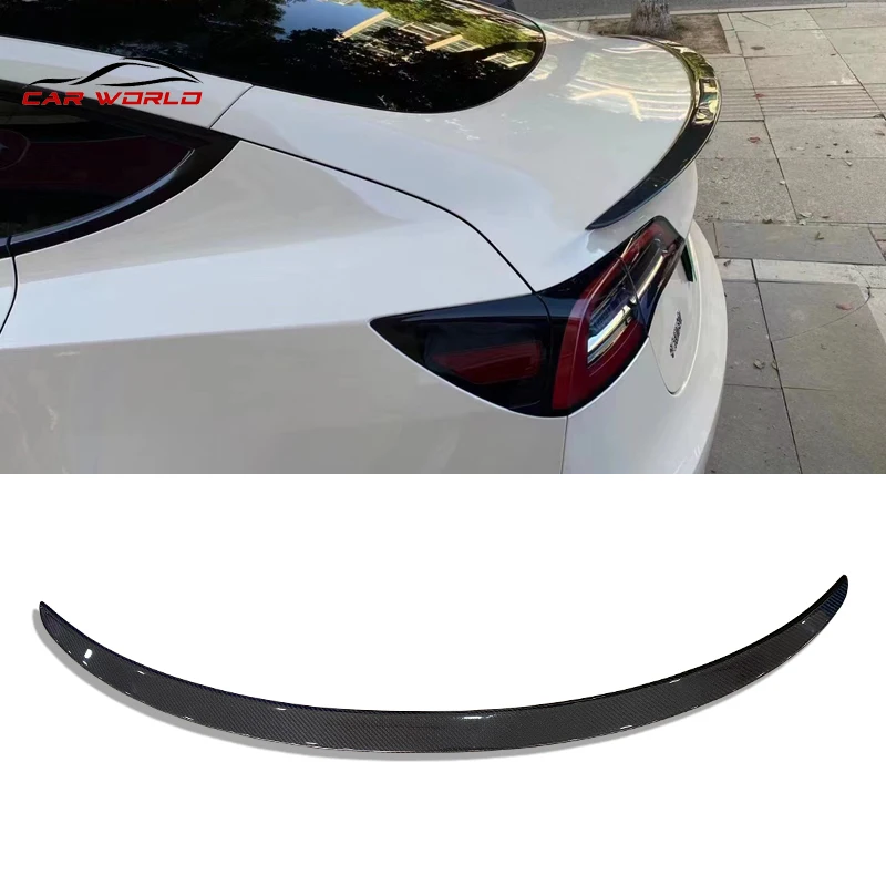 Rear Spoiler For Tesla Model 3 2020 2021 2022 Real Carbon Fiber Diffuser Decoration Fixed Tail Wing Back Trunk Auto Part