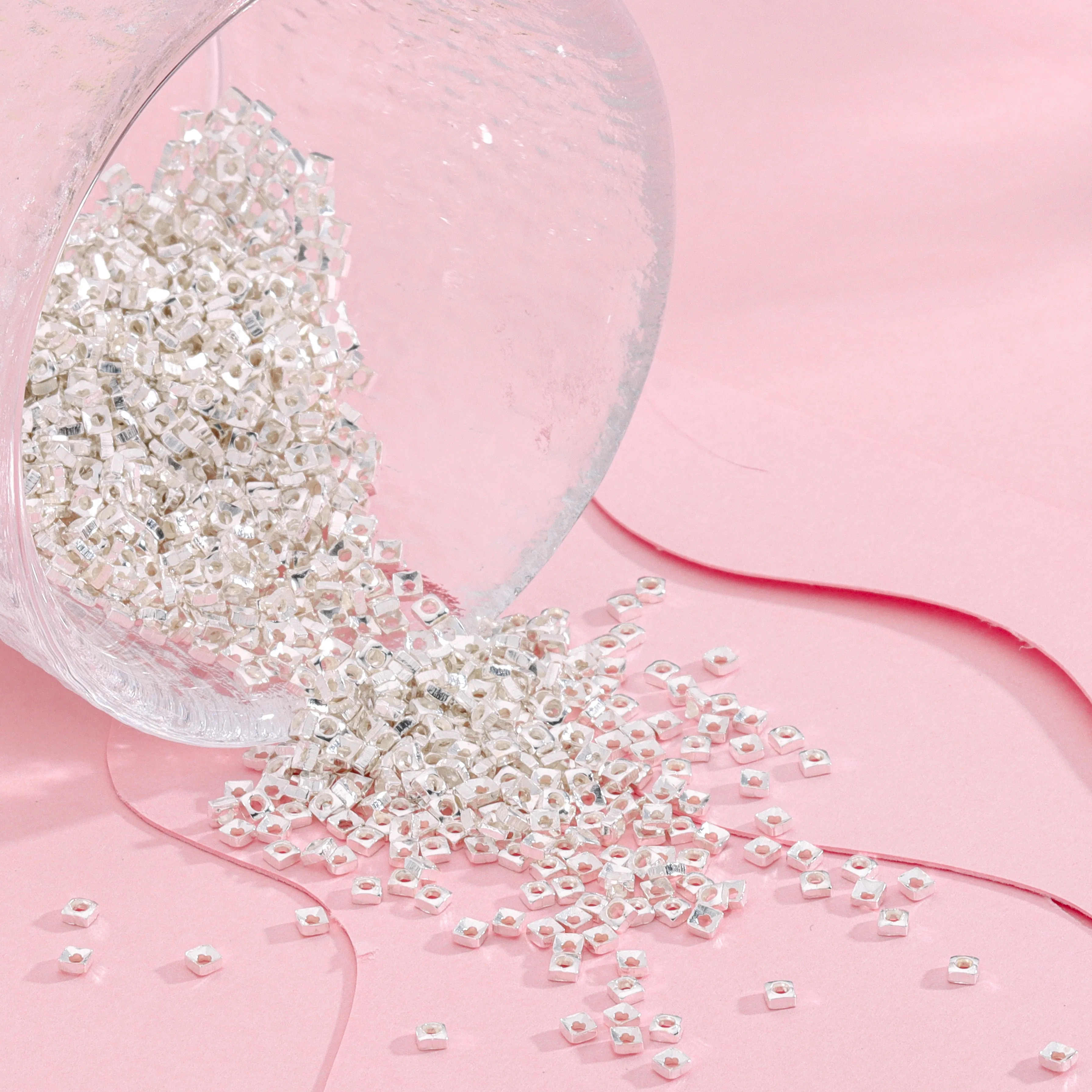 Wholesale 925 Sterling Silver spacers Accessories DIY Square triangle shaped Silver scrap For Jewelry Making Supplies