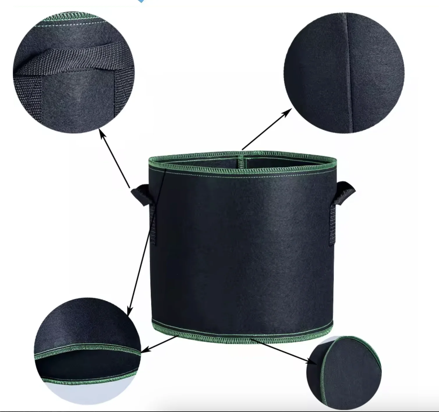 Wholesales garden supplies felt plant potato grow bags fabric growing nursery seedling bags 10 gallon flower fabric planter pot