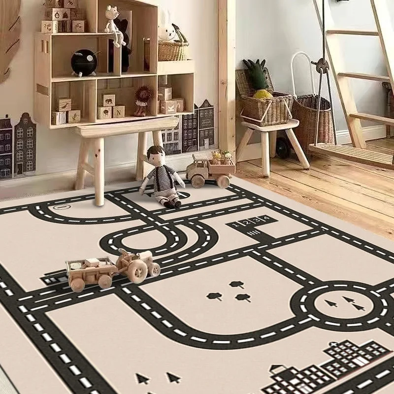 Kids Carpet Baby Playmat  Kids Play Rug for Playroom Play Rugs Town City Road Map Extra Large Education Mat Bedroom living room