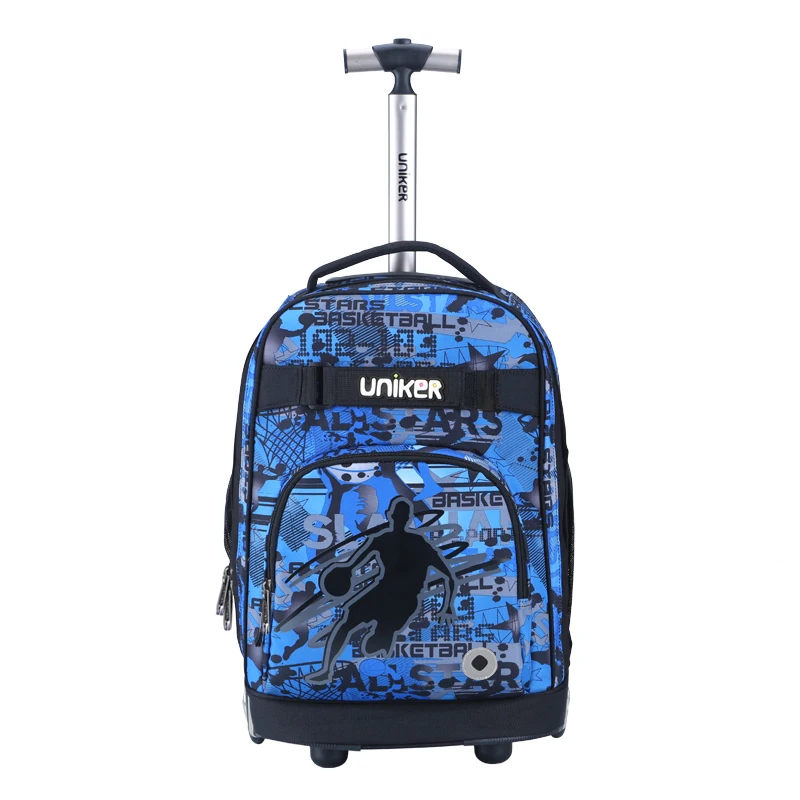 
UNIKER Детский рюкзак, школьные сумки на колесиках, ткань с водонепроницаемой тележкой, сумка-тележка для девочек 