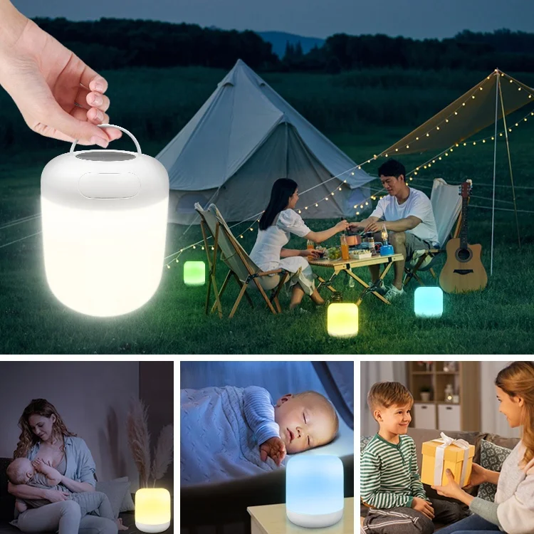 RGB Rechargeable Touch Sensitive Lighting Color Brightness adjustable Decoration led night light