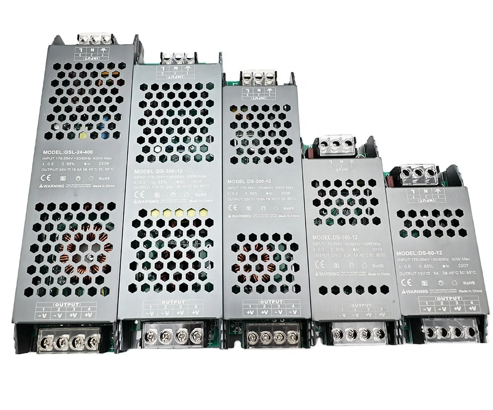 Ультратонкий Светодиодный импульсный источник питания DC 12 В/24 В 5A 10A 20A 30A Трансформаторы освещения 60 Вт 100 Вт 150 Вт Светодиодный драйвер для внутреннего освещения