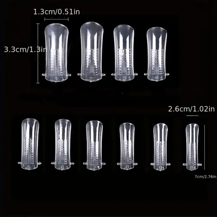 100Pcs/Box Dual Forms Mold UV Gel Quick Building Mold For False Nail Tip Extension Top Mold Nails Plastics Forms
