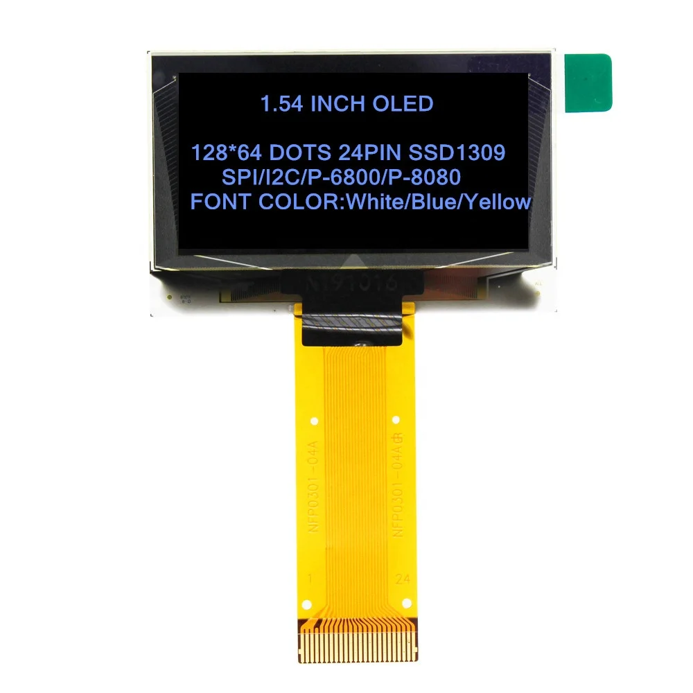 1.54 inch SPI I2C 24pin White ssd1309 128x64 OLED display SCREEN