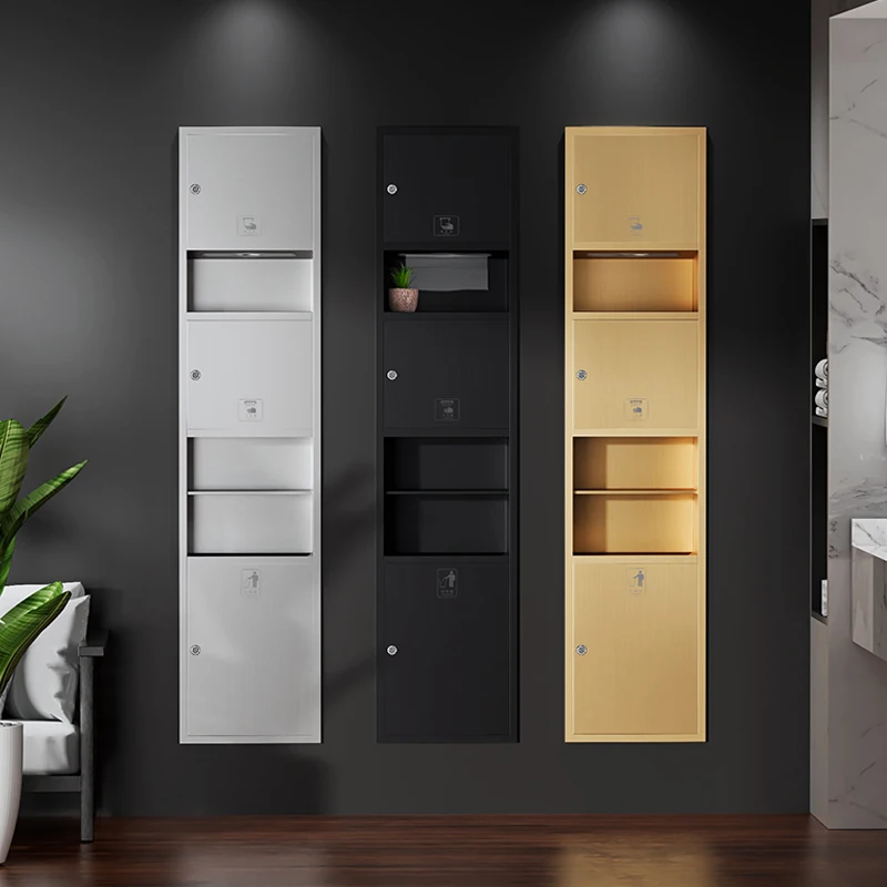 Professional Modern Design Hotel Bathroom Stainless Steel Paper Towel Dispenser and Waste Bin Combination for Home Use