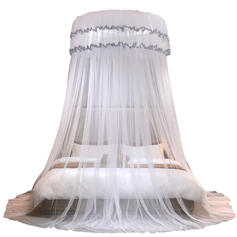 white color pink color wholesale price universal size 2.7m height round design single double bed canopy mosquito net