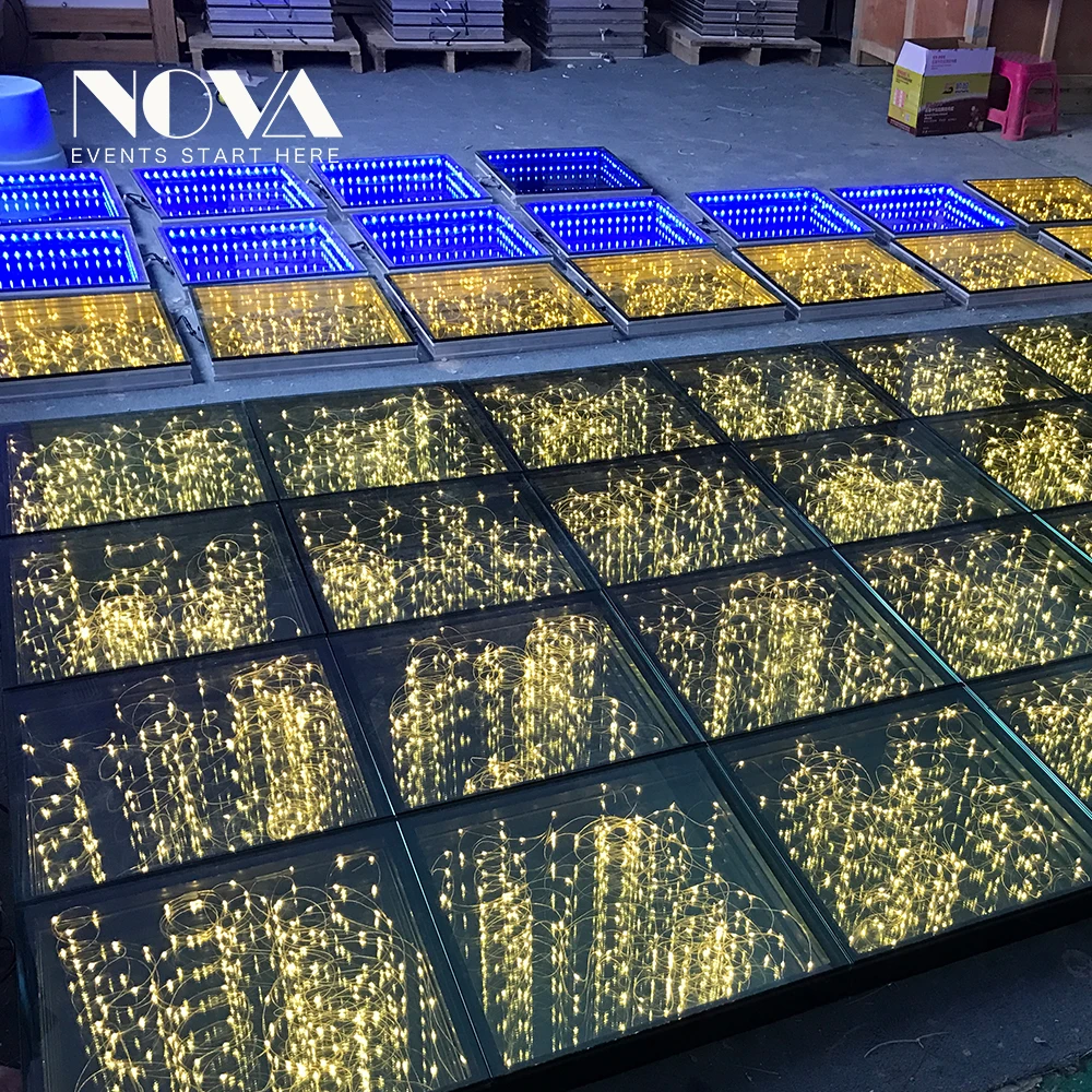 High quality trend products infinite 3d shinning effect spark mirror stage for wedding t show bar club