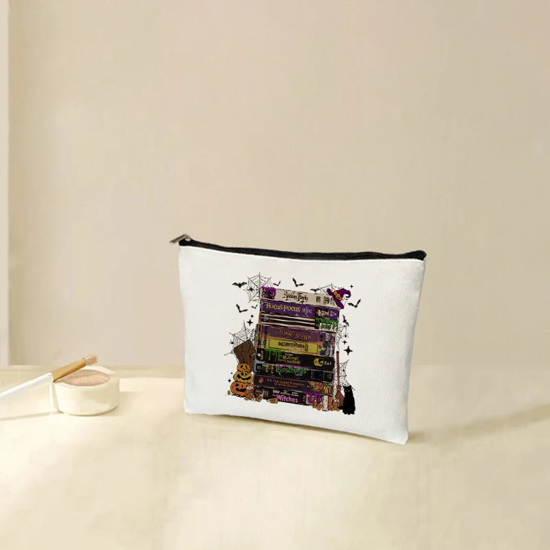 1pc Halloween Movies VHS pattern Personalized Makeup Bag Travel Toilet Storage Bag Cosmetic Pouch bachelorette party gift