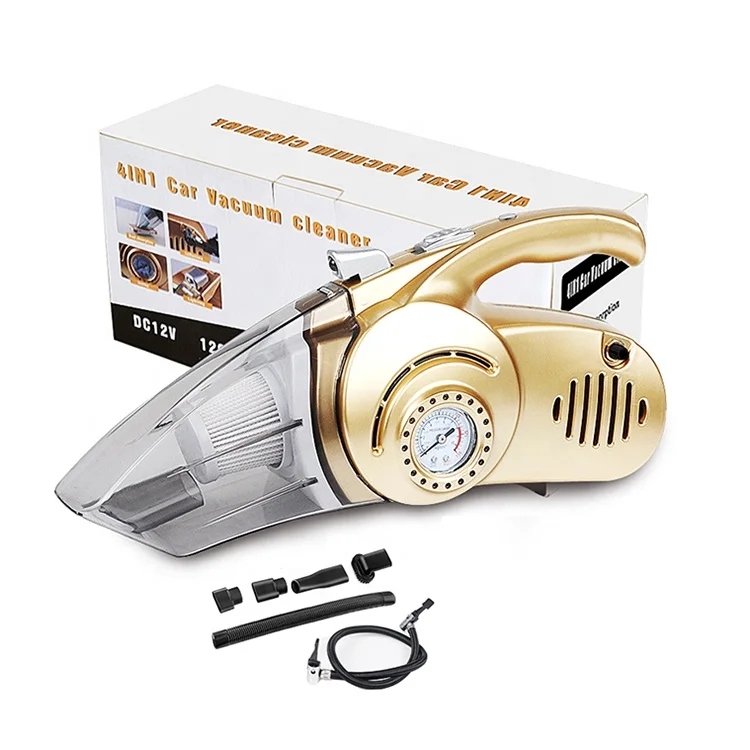
4 in 1 Powerful Handheld Tire Inflator Pump Vacuum Cleaner 12V Pressure Measurement with LED Lighting For Car 