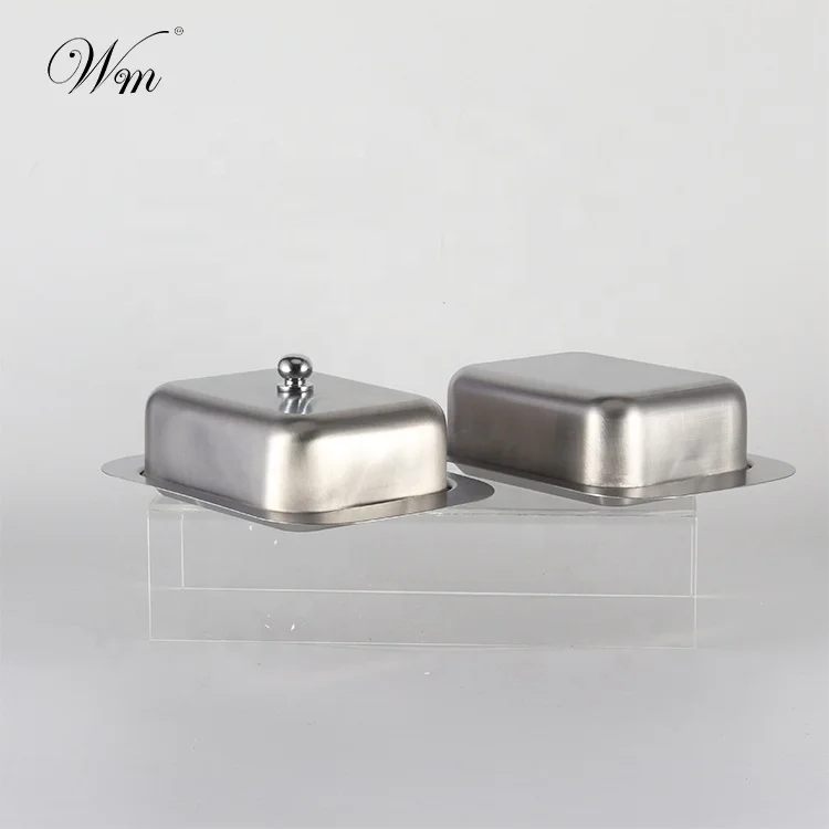 Stainless steel butter dish Set Butter Plate with lid