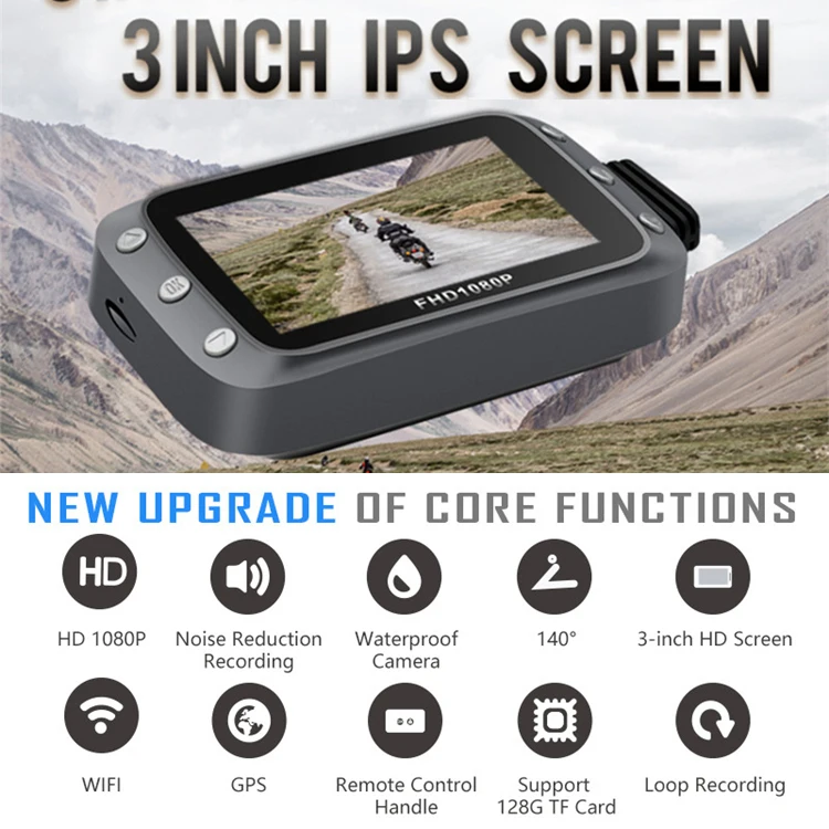 Wi-Fi мотоцикл видеорегистратор Даш Cam Автомобильная 1080P + 1080P Full HD спереди заднего вида мотоцикла камера GPS регистратор Коробка двойной мотоцикл Cam