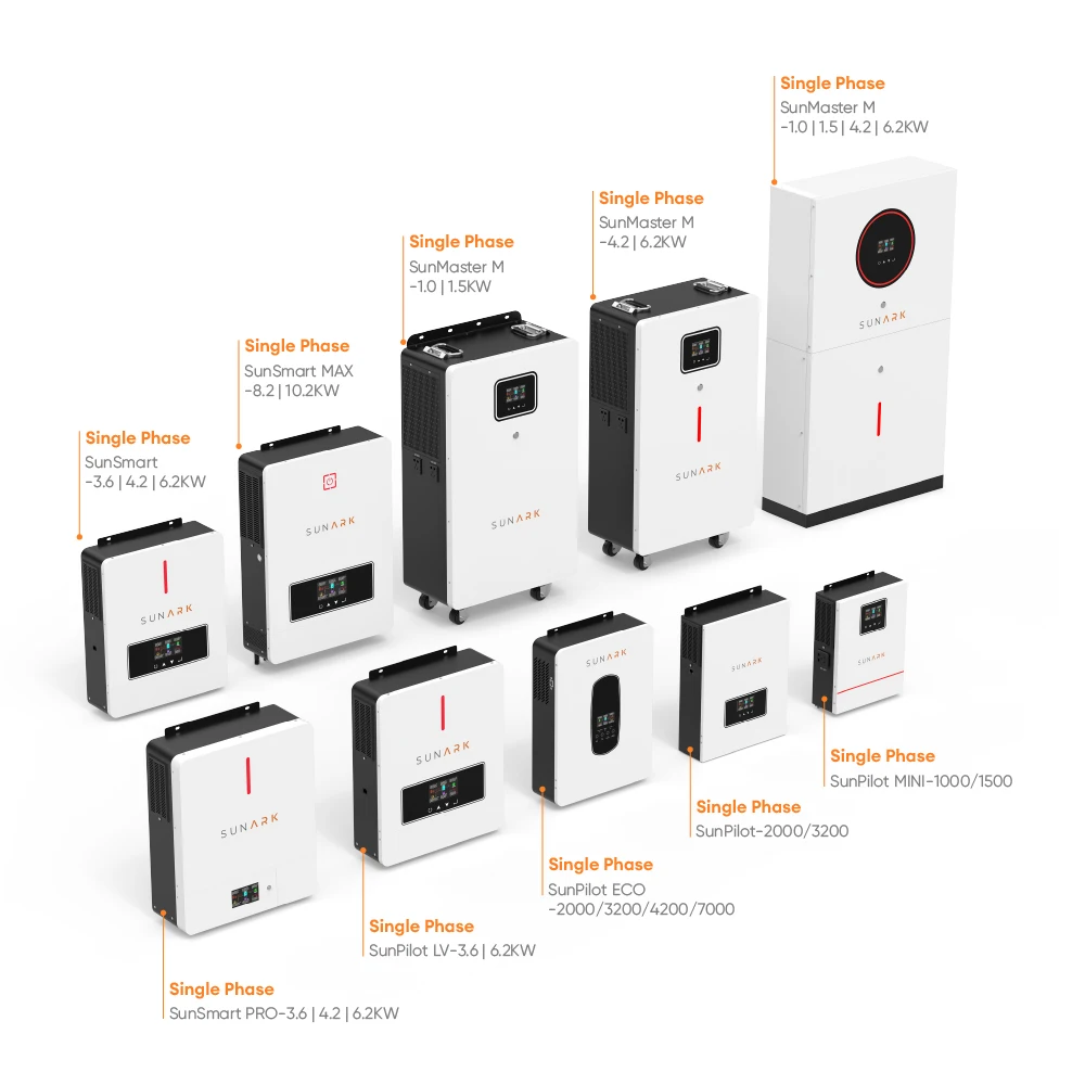 Sunark With Mppt Hybrid Solar Power Inverter 3.6Kw 4Kw 6.2Kw On Grid Solar Pv Inverter Without Battery