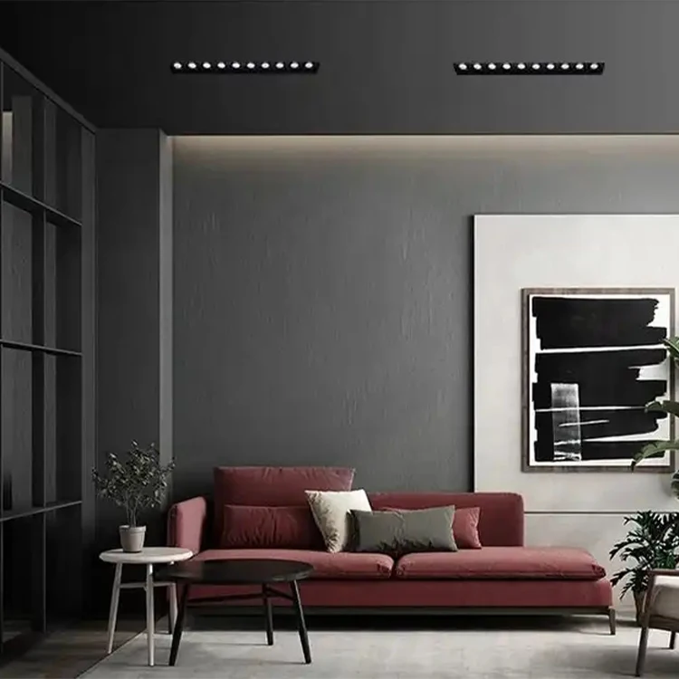 LED ceiling embedded spotlight embedded frameless magnetic suction lamp household aisle long strip spotlight