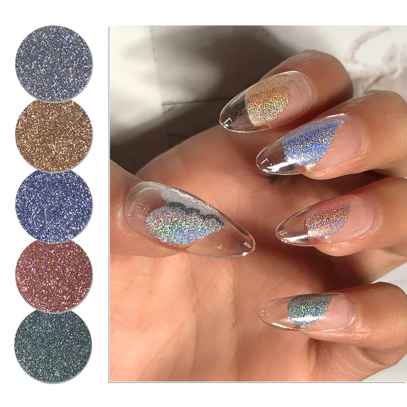 12 Colors Nail Crystal Diamond Powder 3D Laser Holographic Solid Pigment Glitter Nail Aurora Powder DIY Nail Art For Tips Design