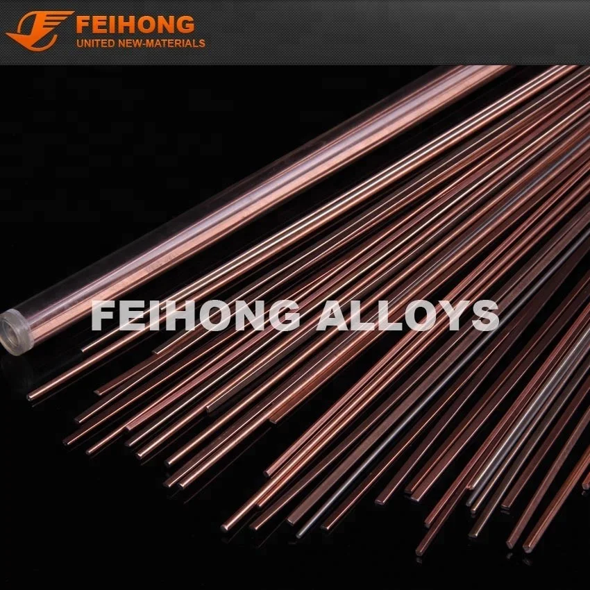 
Welding Alloys Rod Brazing Filler Bcup-6 Sliver L-ag2p Phosphor Copper Factory Sale Various 1.3x3.2mm Re: 643-790℃ FEIHONG 500mm 