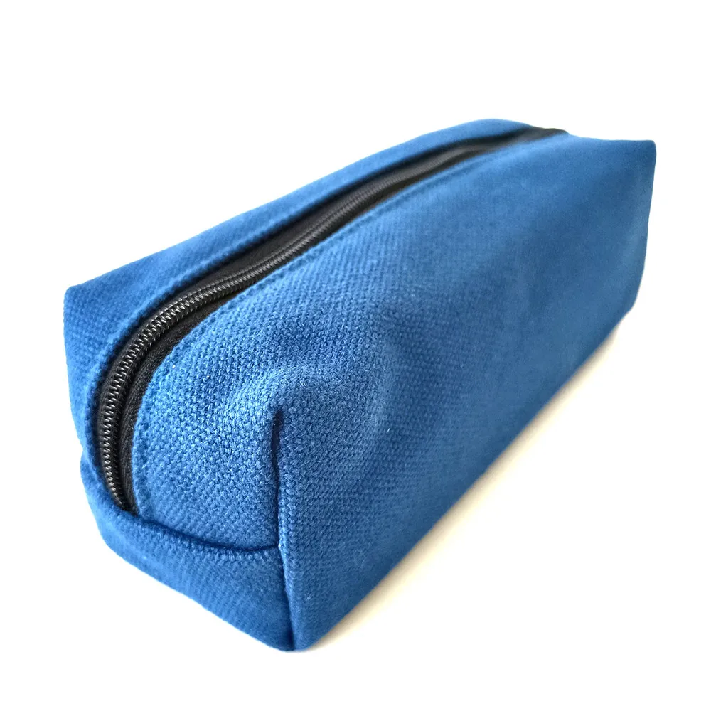 Custom Simple Printed Logo Eco Friendly Cotton Canvas Pencil Cases Bags For Student School Office Souvenir Gift Zipper Pouches