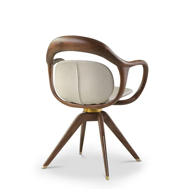 
Italian Furniture Swivel Dining Accent Chairs With Armrest For Home Office 