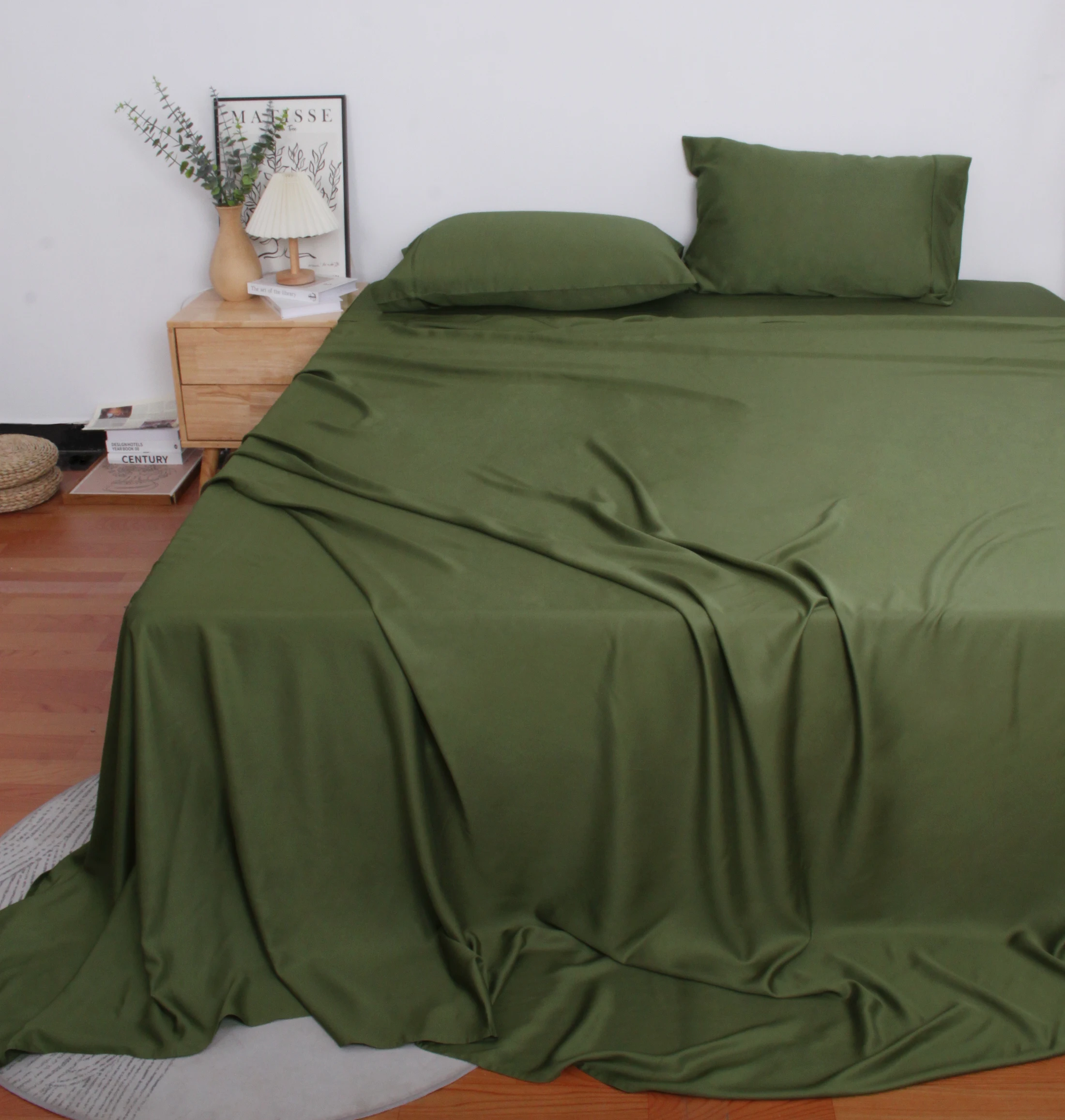 Bamboo Fiber 300TC Sateen Bedsheet Set 100% Organic Bamboo Duvet Cover Set Factory wholesale for retailers