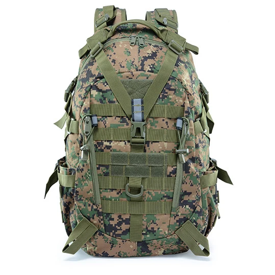 1201 Fashion Wholesale Custom Outdoor Green Black Unisex Waterproof Camouflage Laptops Molle Tactical Nylon Backpack