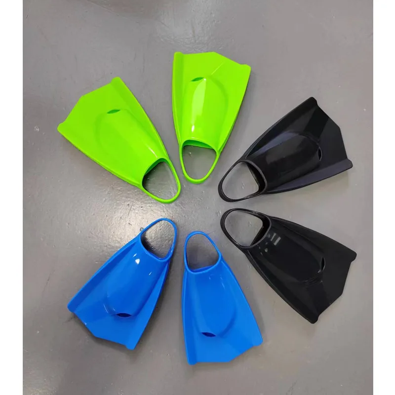 Hot Sale Short Blade Swim Flippers Closed Heel Blue Adults Diving Shoes Swimming Training Fins