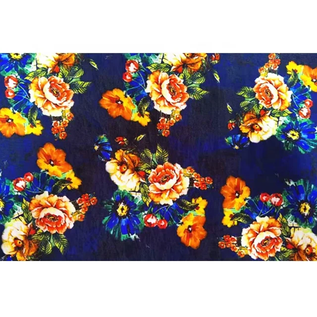 
20D Retro Style Flowers Winter Down Jacket Polyamide Polyester Interwoven Jacquard Digital Printed Fabric 